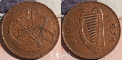 Ирландия 2 пенса 1979 года, KM# 21, a143-092