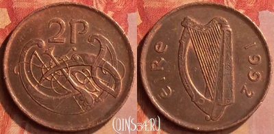 Ирландия 2 пенса 1992 года, KM# 21a, 087n-011