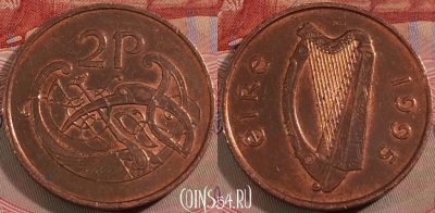 Ирландия 2 пенса 1995 года, KM# 21a, 137b-068