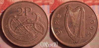 Ирландия 2 пенса 1995 года, KM# 21a, 218k-069