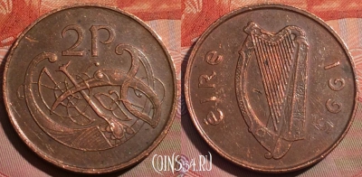 Ирландия 2 пенса 1995 года, KM# 21a, 259a-139