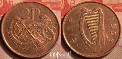 Ирландия 2 пенса 1995 года, KM# 21a, 417-084