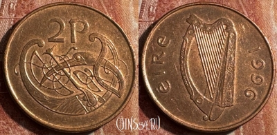Ирландия 2 пенса 1996 года, KM# 21a, s041s-006