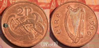 Ирландия 2 пенса 1996 года, KM# 21a, 265a-130
