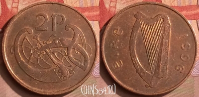 Ирландия 2 пенса 1996 года, KM# 21a, 448-081