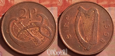Ирландия 2 пенса 1998 года, KM# 21a, 223l-068