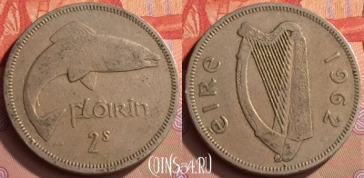 Ирландия 2 шиллинга (флорин) 1962 года, KM# 15a, 425-053