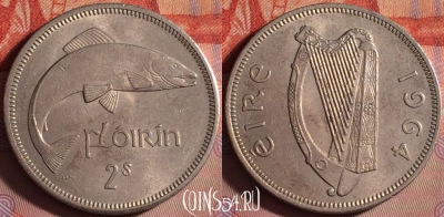 Ирландия 2 шиллинга (флорин) 1964 г., KM# 15a, 156j-128 ♛