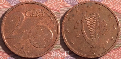 Ирландия 2 цента 2002 года, KM# 33, a050-071