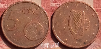 Ирландия 5 евроцентов 2002 года, KM# 34, 050l-006