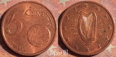 Ирландия 5 евроцентов 2004 года, KM# 34, 168i-013