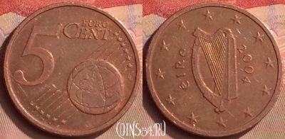Ирландия 5 евроцентов 2004 года, KM# 34, 443-128