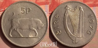 Ирландия 5 пенсов 1976 года, KM# 22, 425-036