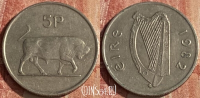 Ирландия 5 пенсов 1982 года, KM# 22, 050p-141