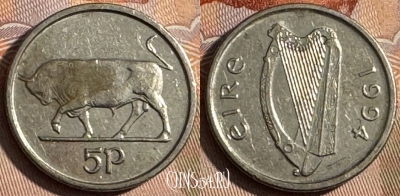 Ирландия 5 пенсов 1994 года, KM# 28, 253s-137