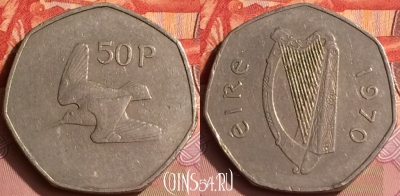 Ирландия 50 пенсов 1970 года, KM# 24, 392o-099 ♛