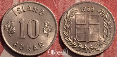 Исландия 10 эйре 1966 года, KM# 10, 252-070