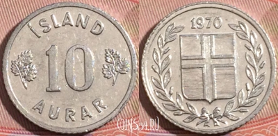 Исландия 10 эйре 1970 года, KM# 10a, a050-068