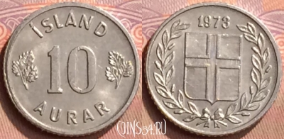 Исландия 10 эйре 1973 года, KM# 10a, 429-017