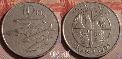 Исландия 10 крон 1984 года, KM# 29.1, 332-095