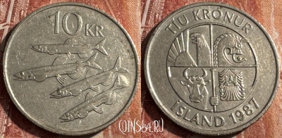 Исландия 10 крон 1987 года, KM# 29.1, s041s-189