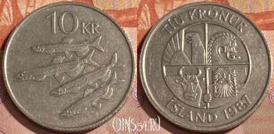 Исландия 10 крон 1987 года, KM# 29.1, 308r-139