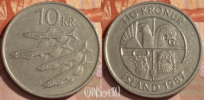 Исландия 10 крон 1987 года, KM# 29.1, 461r-022