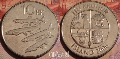 Исландия 10 крон 2006 года, KM# 29.1a, 146b-085