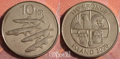 Исландия 10 крон 2006 года, KM# 29.1a, 343-072