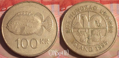 Исландия 100 крон 1995 года, KM# 35, 202a-060