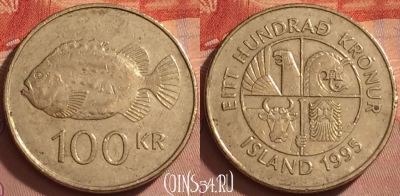 Исландия 100 крон 1995 года, KM# 35, 370k-094