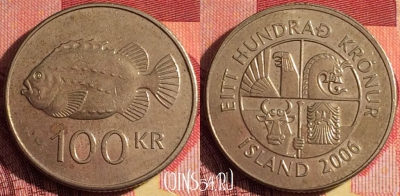Исландия 100 крон 2006 года, KM# 35, 257i-081