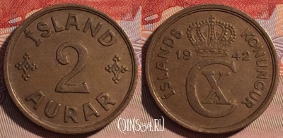 Исландия 2 эйре 1942 года, KM# 6, 063d-057