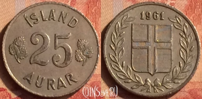 Исландия 25 эйре 1961 года, KM# 11, 043n-059