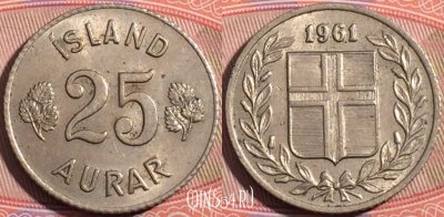 Исландия 25 эйре 1961 года, KM# 11, a050-054