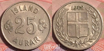 Исландия 25 эйре 1962 года, KM# 11, a050-055