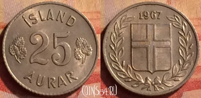 Исландия 25 эйре 1967 года, KM# 11, 292n-005