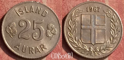 Исландия 25 эйре 1967 года, KM# 11, 426-107