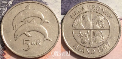 Исландия 5 крон 1987 года, KM# 28, a095-034