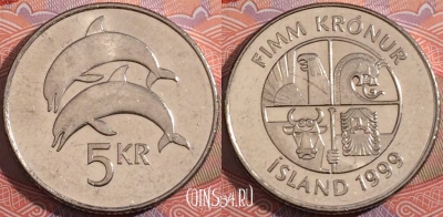 Исландия 5 крон 1999 года, KM# 28a, a055-200