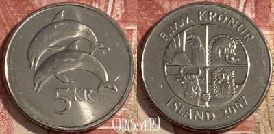 Исландия 5 крон 2007 года, KM# 28a, 474r-058