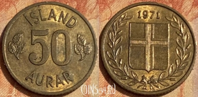Исландия 50 эйре 1971 года, KM# 17, 462q-095