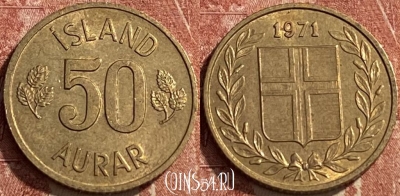Исландия 50 эйре 1971 года, KM# 17, 462q-471
