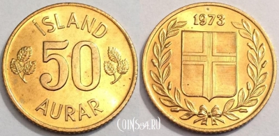 Исландия 50 эйре 1973 год, см. состояние, 72-022b