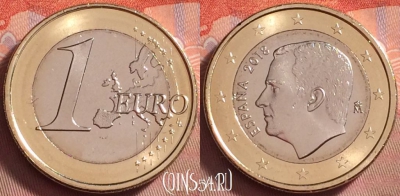 Испания 1 евро 2018 года, KM# 1327, UNC, 120k-072
