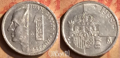 Испания 1 песета 1998 года, KM# 832, 155n-098