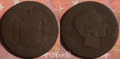 Испания 10 сентимо 1879 года, KM# 675, 361-002