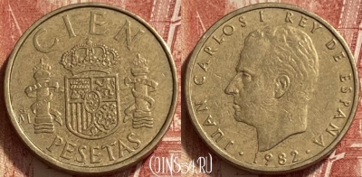 Испания 100 песет 1982 года, KM# 826, 311q-061