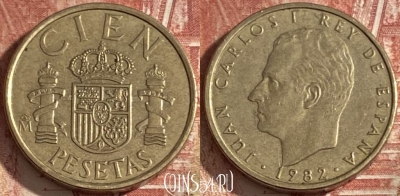 Испания 100 песет 1982 года, KM# 826, 358r-035