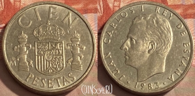 Испания 100 песет 1983 года, KM# 826, 095s-086 ♛